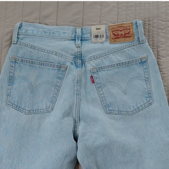 Levi's 501 Ripped High Waist Straight Leg Jeans NWT SZ 27 - Picture 4 of 12